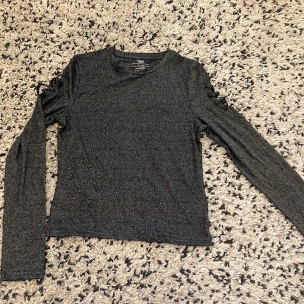 Sparkle Party top. Cut outs long sleeve Child age 13-14 Marks and Spencer